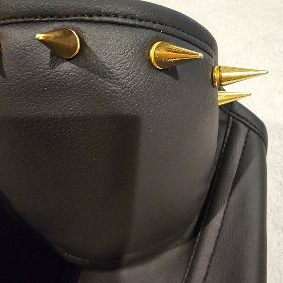 Daisy Corsets Faux Leather Spike Bra - Picture 2 of 5